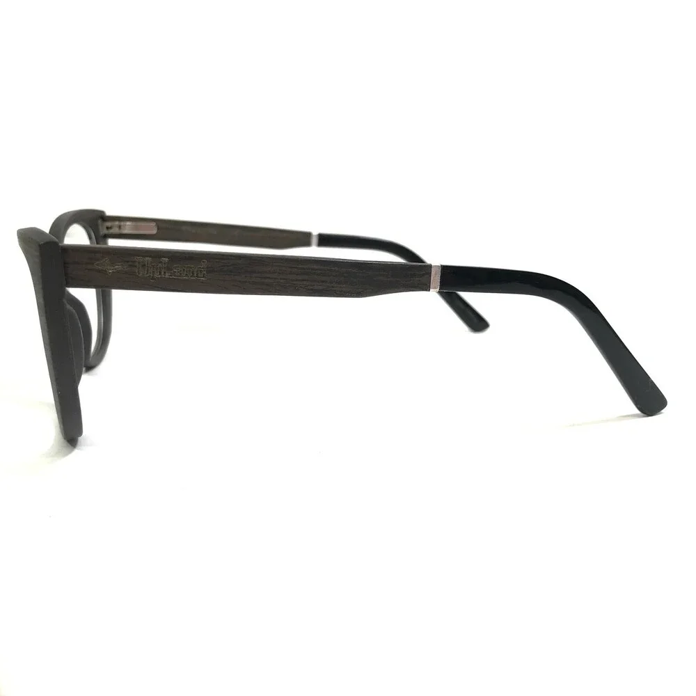 Upland Eyeglasses Frames Q355+M8 BOK Brown Wood Sharp Cat Eye 52-16-140